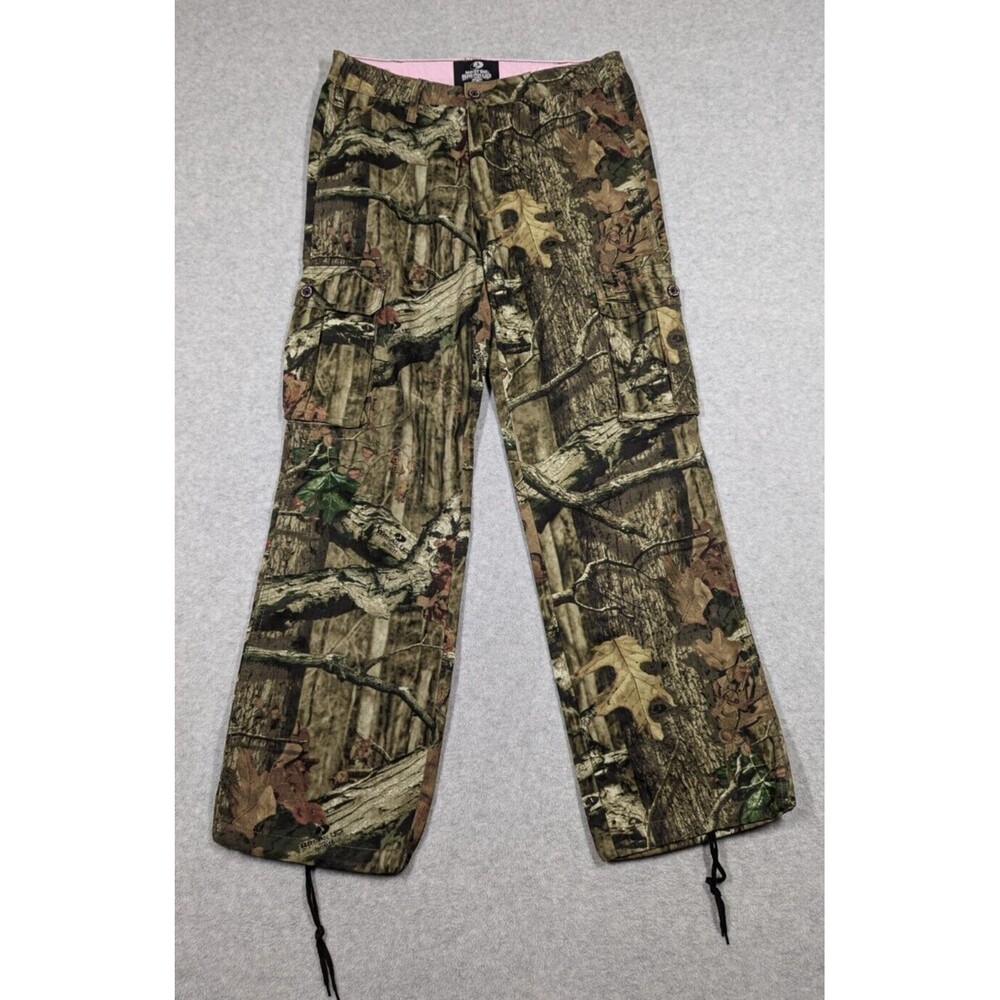 Mossy Oak Women Pants 10-12 M Breakup Cargo Camouflage Baggy Wide Leg Tree Woods